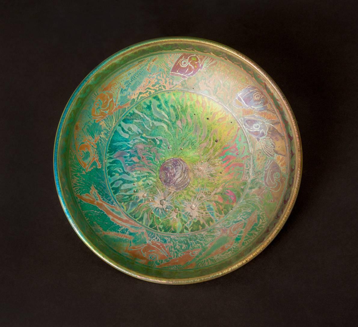 Iridescent Ocean Bowl - Art by Jean Barol