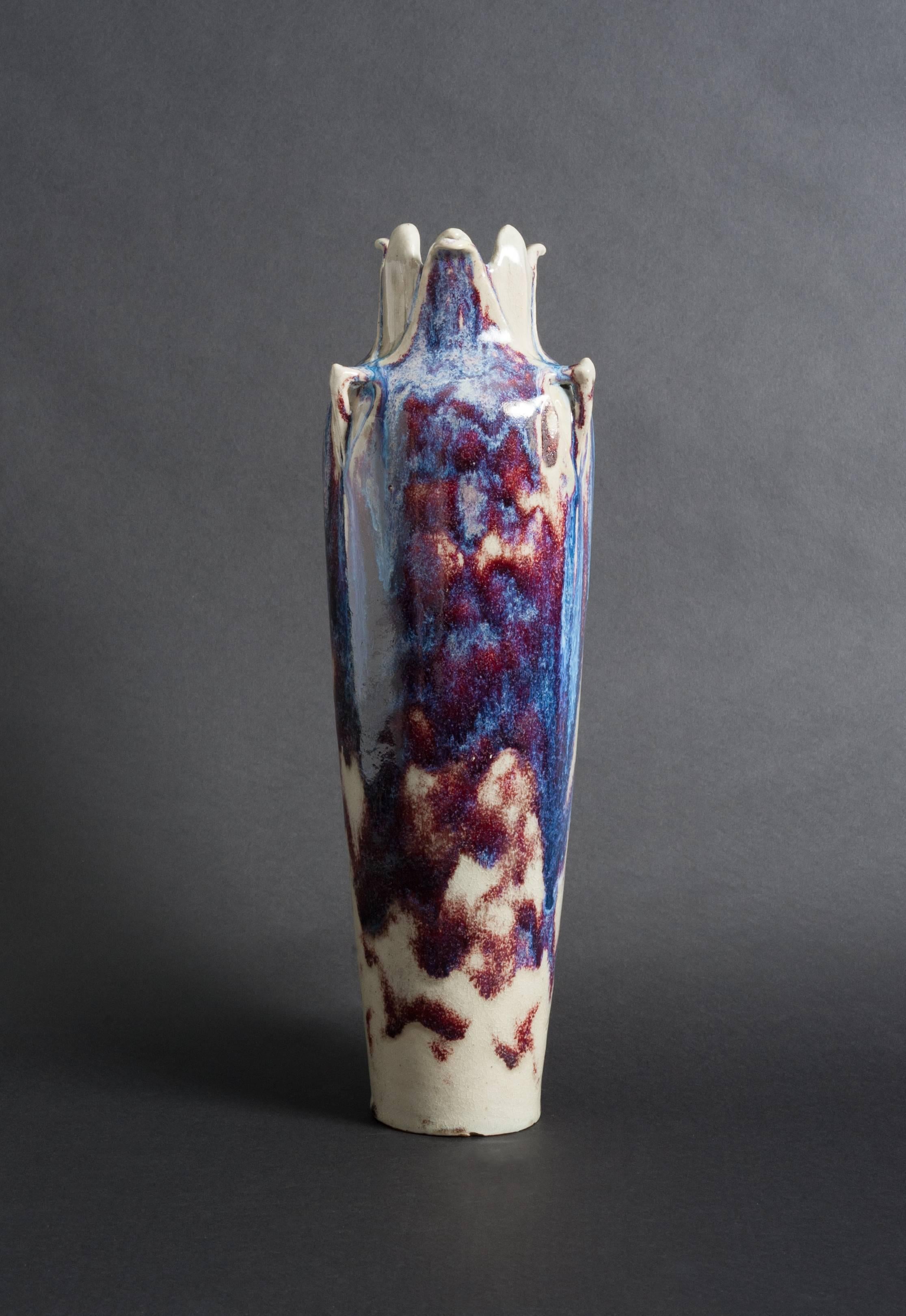 Flambé-Glazed Vase - Art by Edmond Lachenal