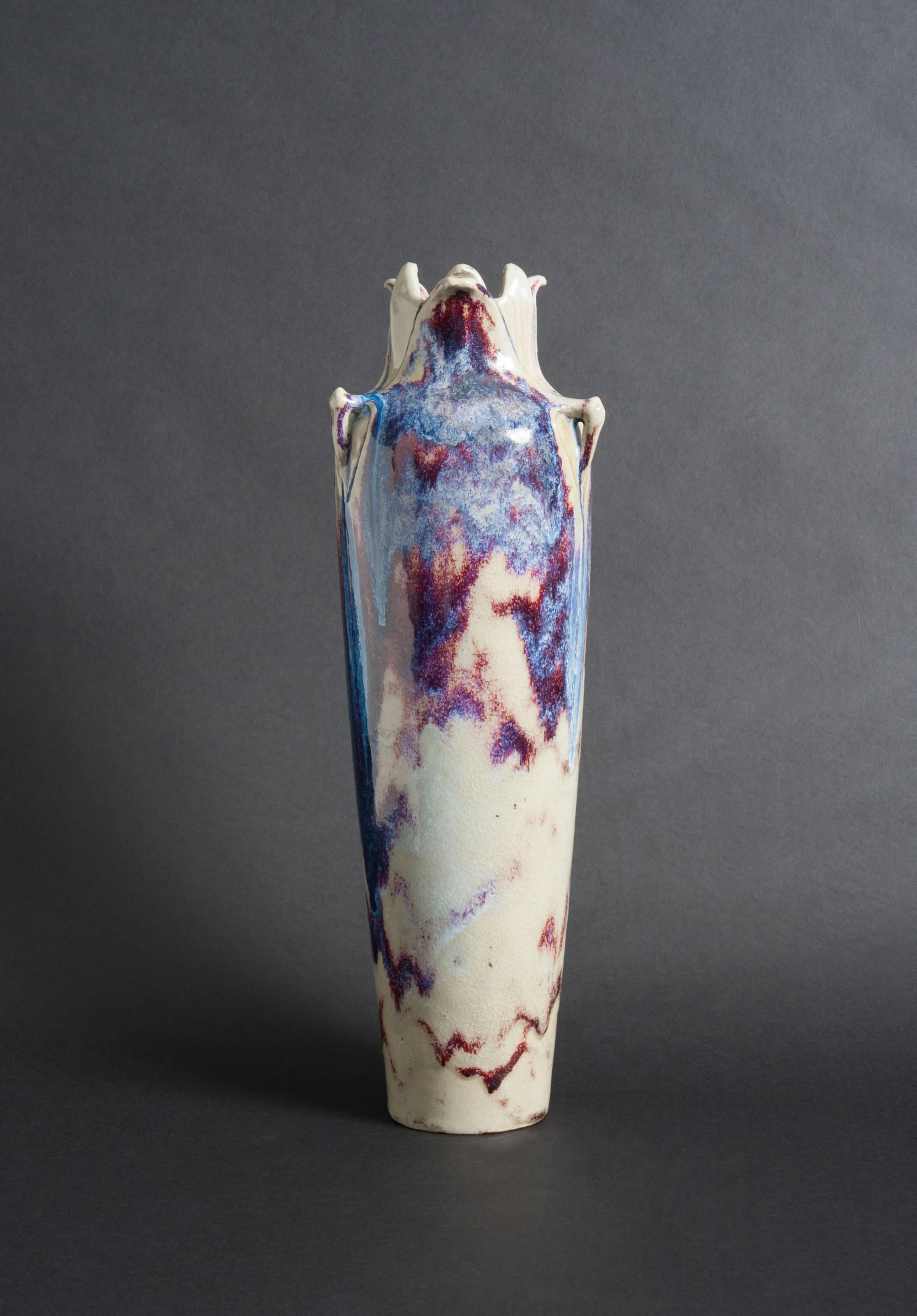 Lachenal’s vase explores the gorgeous abstract effects of process itself every bit as dramatically as it captures a moment in time. It is a cascade of color held in perfect tension. As one of the pivotal figures of the Art Nouveau, Edmond Lachenal
