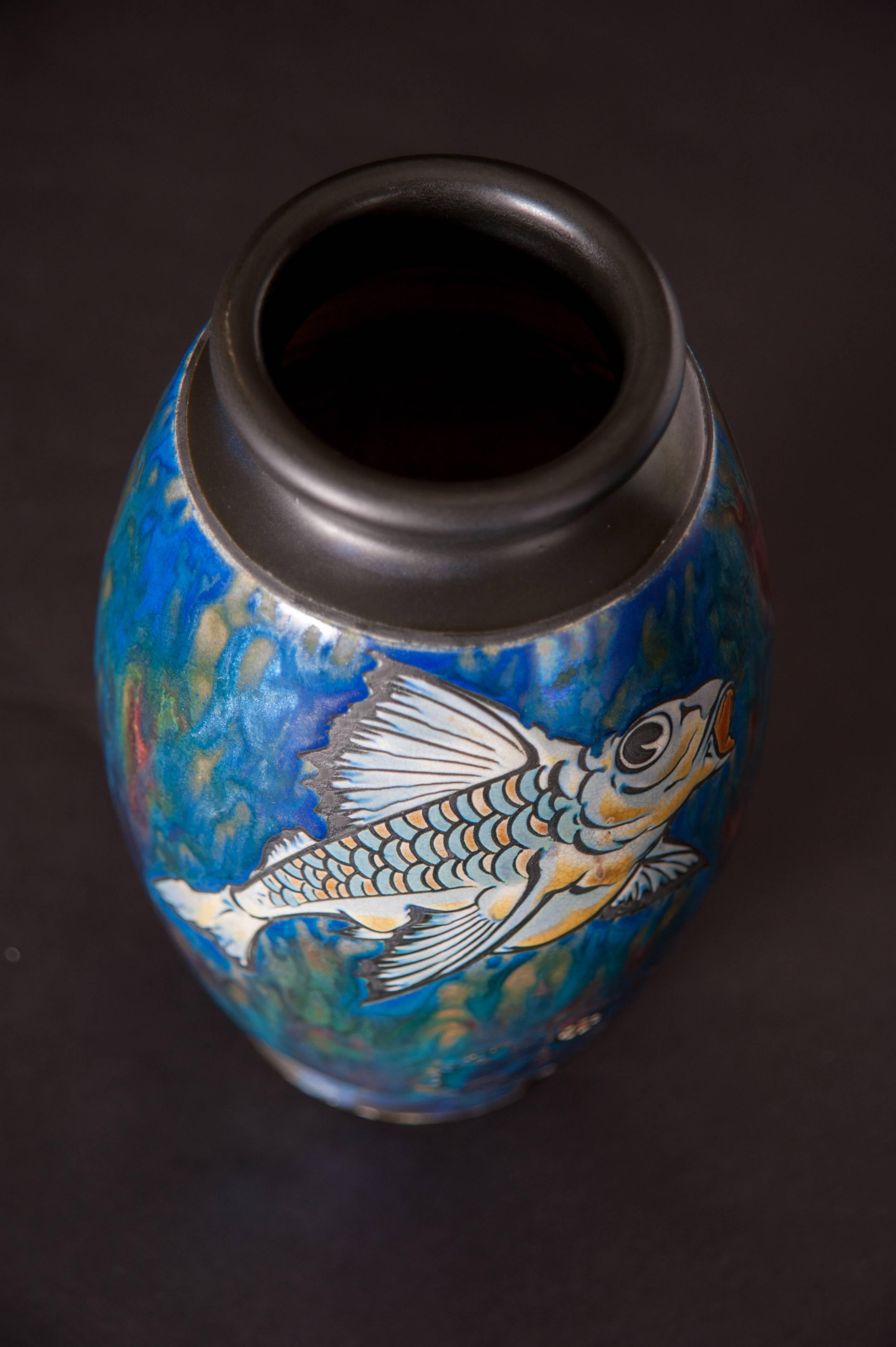 Koi Vase - Art Nouveau Art by Jean Barol