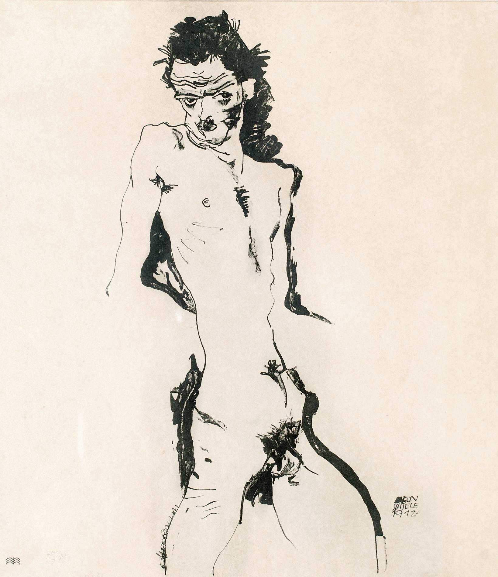 Sema portfolio, 1912, "Male Nude I" Lithograph print 21/215