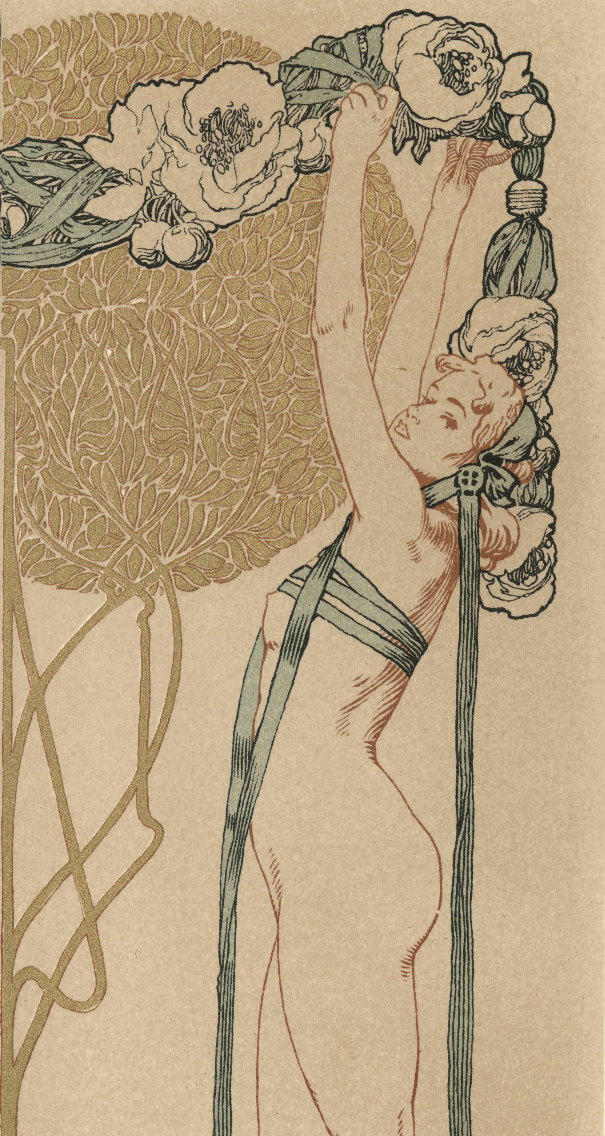 Assiette Allegorien de Gerlach n° 51 : Lithographie « Summer » - Sécession viennoise Print par Koloman Moser