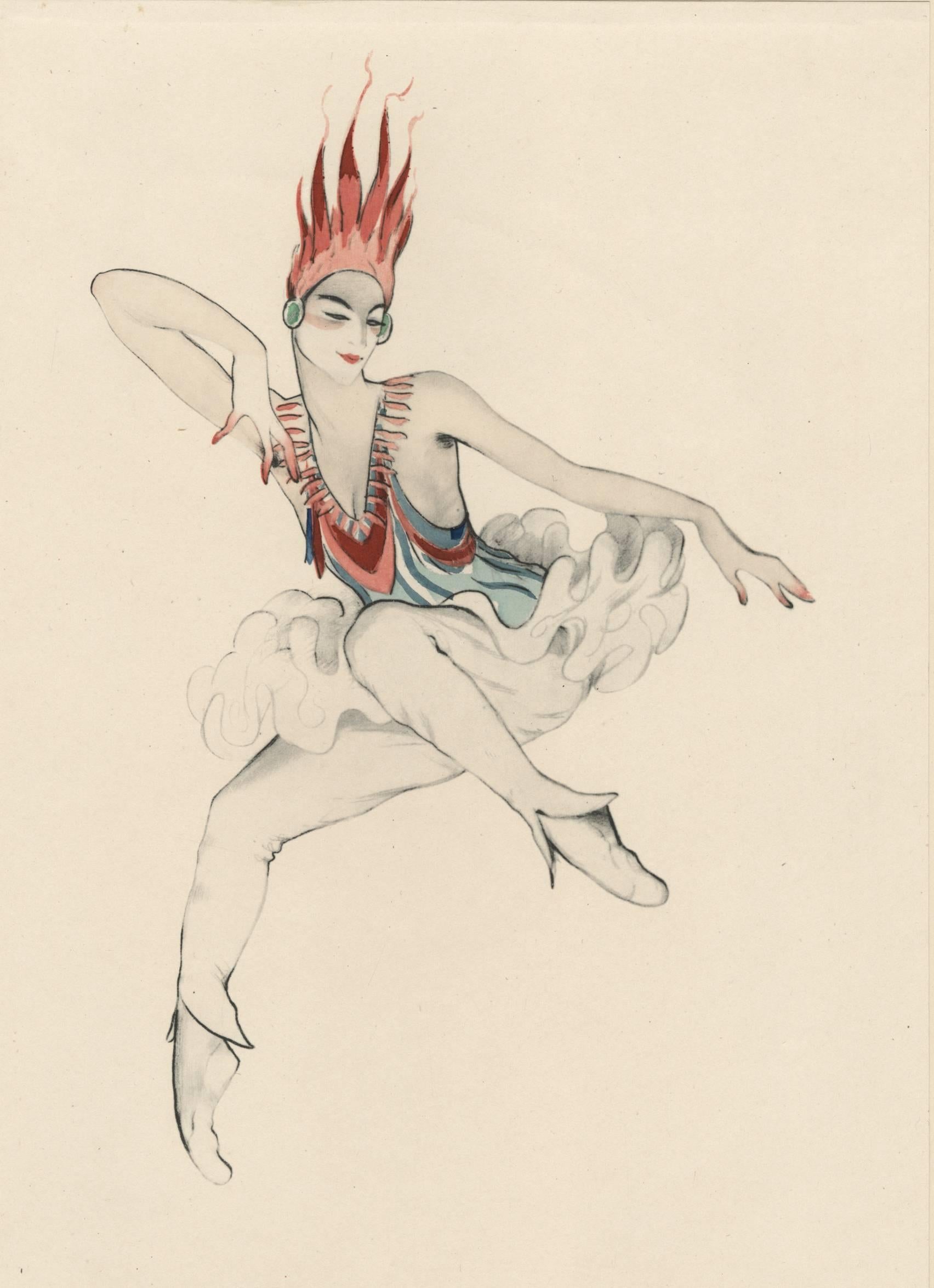 Walter Schnackenberg Figurative Print – Ballett und Pantomime ""Groteske", Tafel #22.