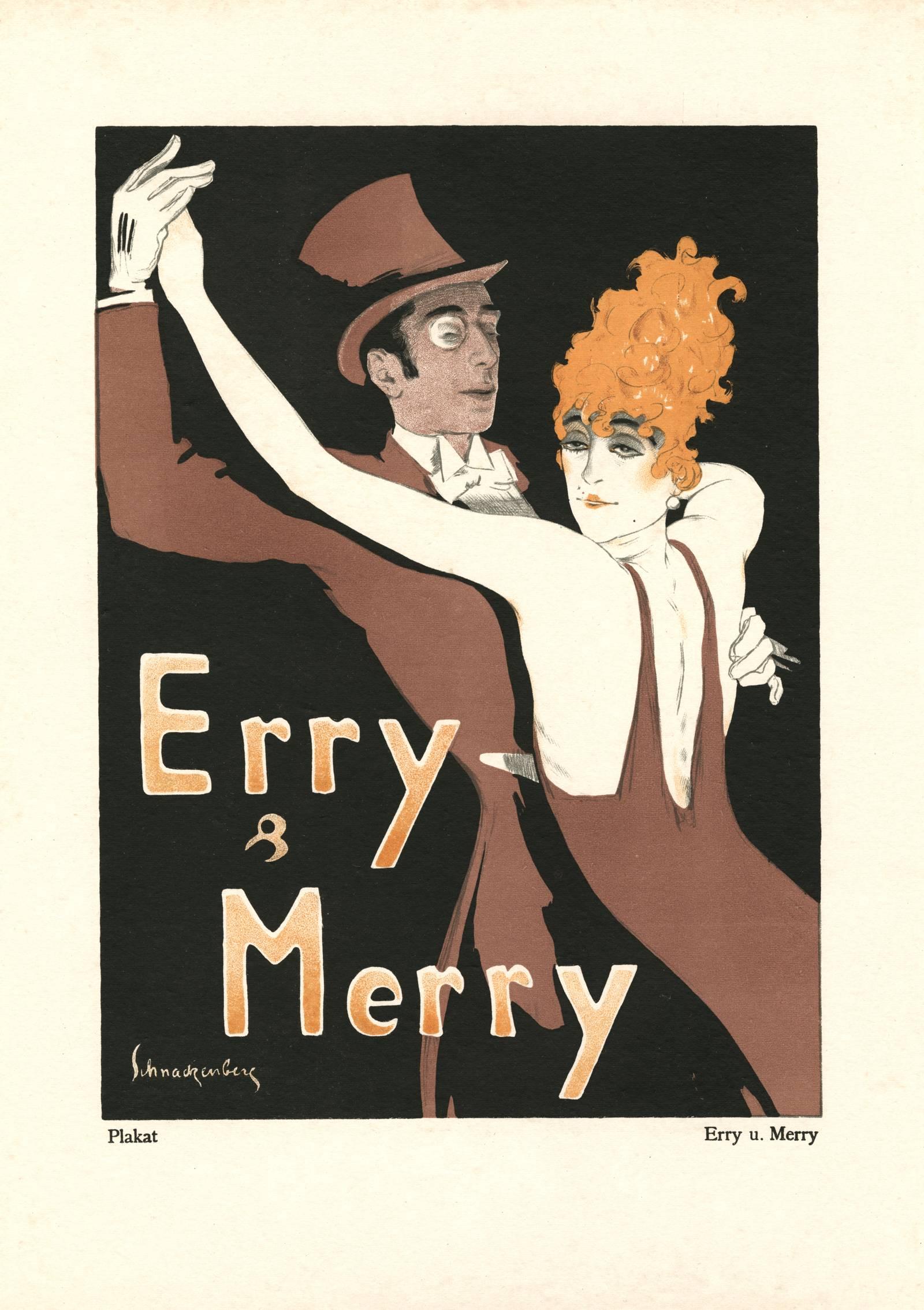 Walter Schnackenberg Figurative Print – Kostüme, Plakate, und Dekorationen, „Erry & Merry“