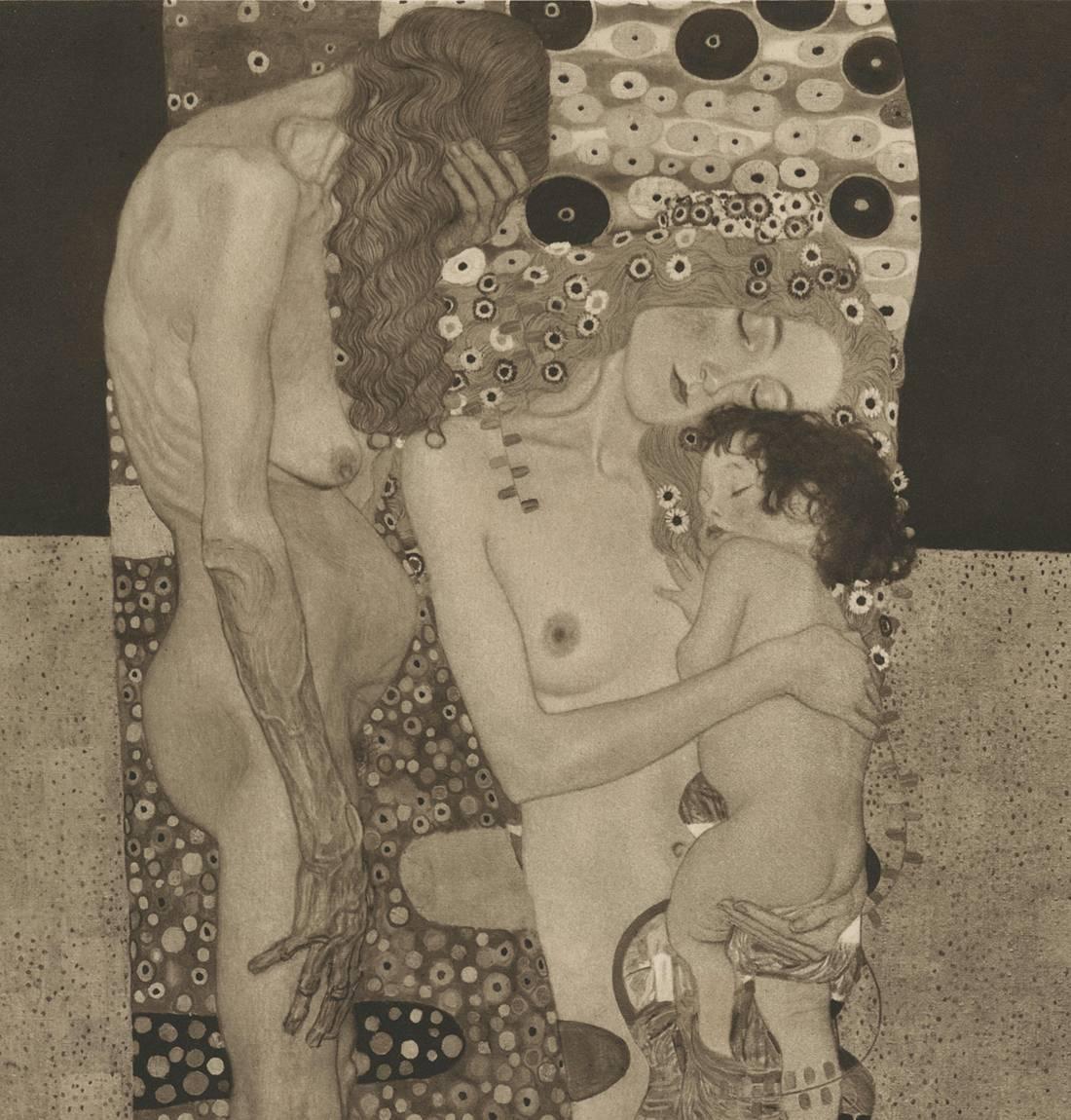 Das Unternehmen: H.O. Miethke Das Werk Folio „The Three Ages of Woman“ Collotypie-Druck – Print von Gustav Klimt & K.K. Hof-und Staatsdruckerei