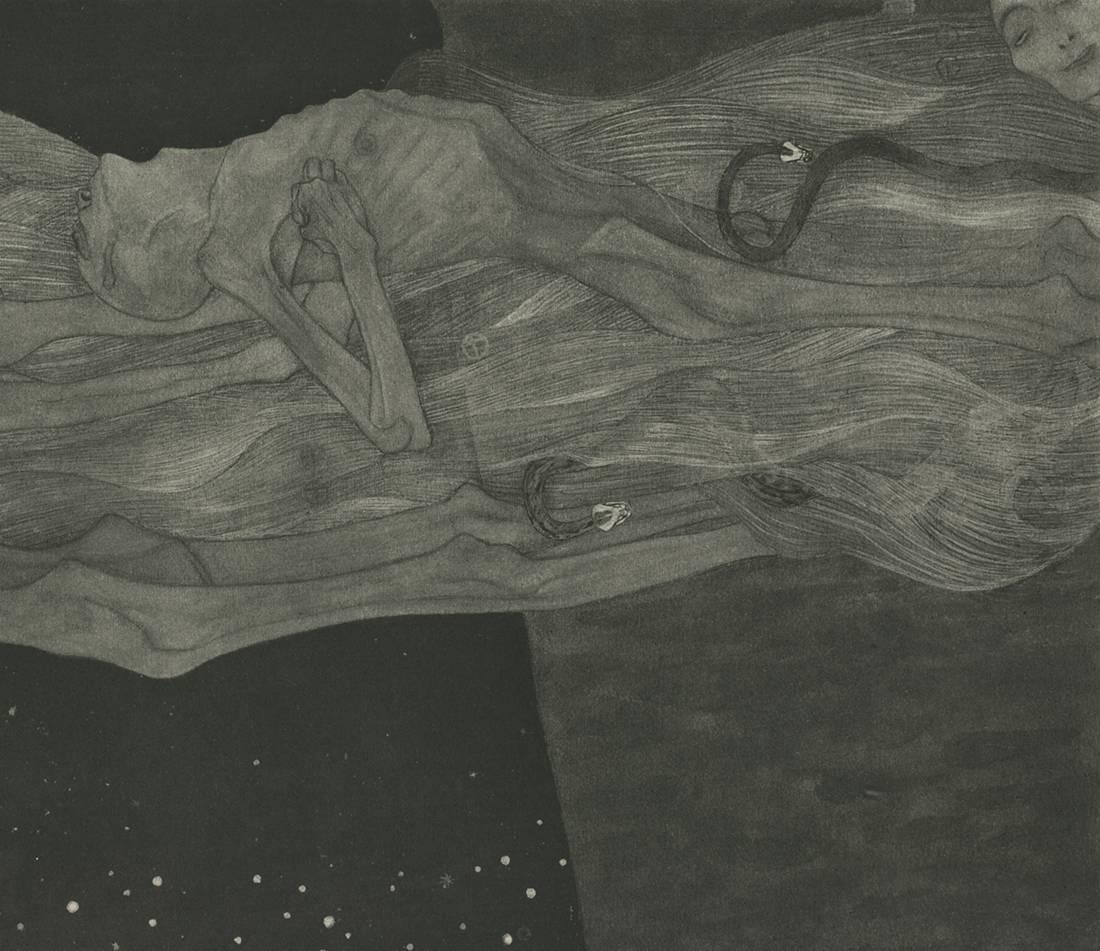 Das Unternehmen: H.O. Miethke Das Werk Folio „Train of the Dead“ Collotype-Druck – Print von Gustav Klimt & K.K. Hof-und Staatsdruckerei