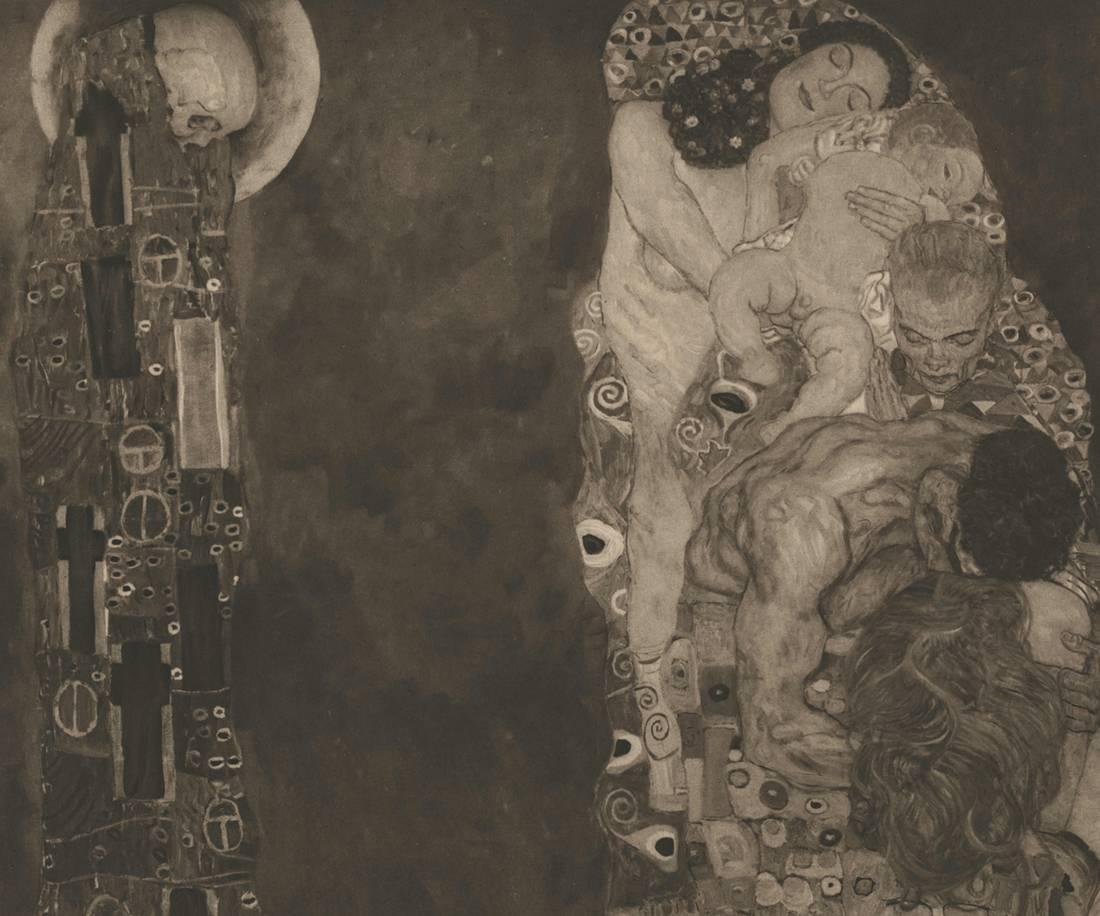 Das Unternehmen: H.O. Miethke Das Werk Folio „Death and Life“ Collotype-Druck – Print von Gustav Klimt & K.K. Hof-und Staatsdruckerei