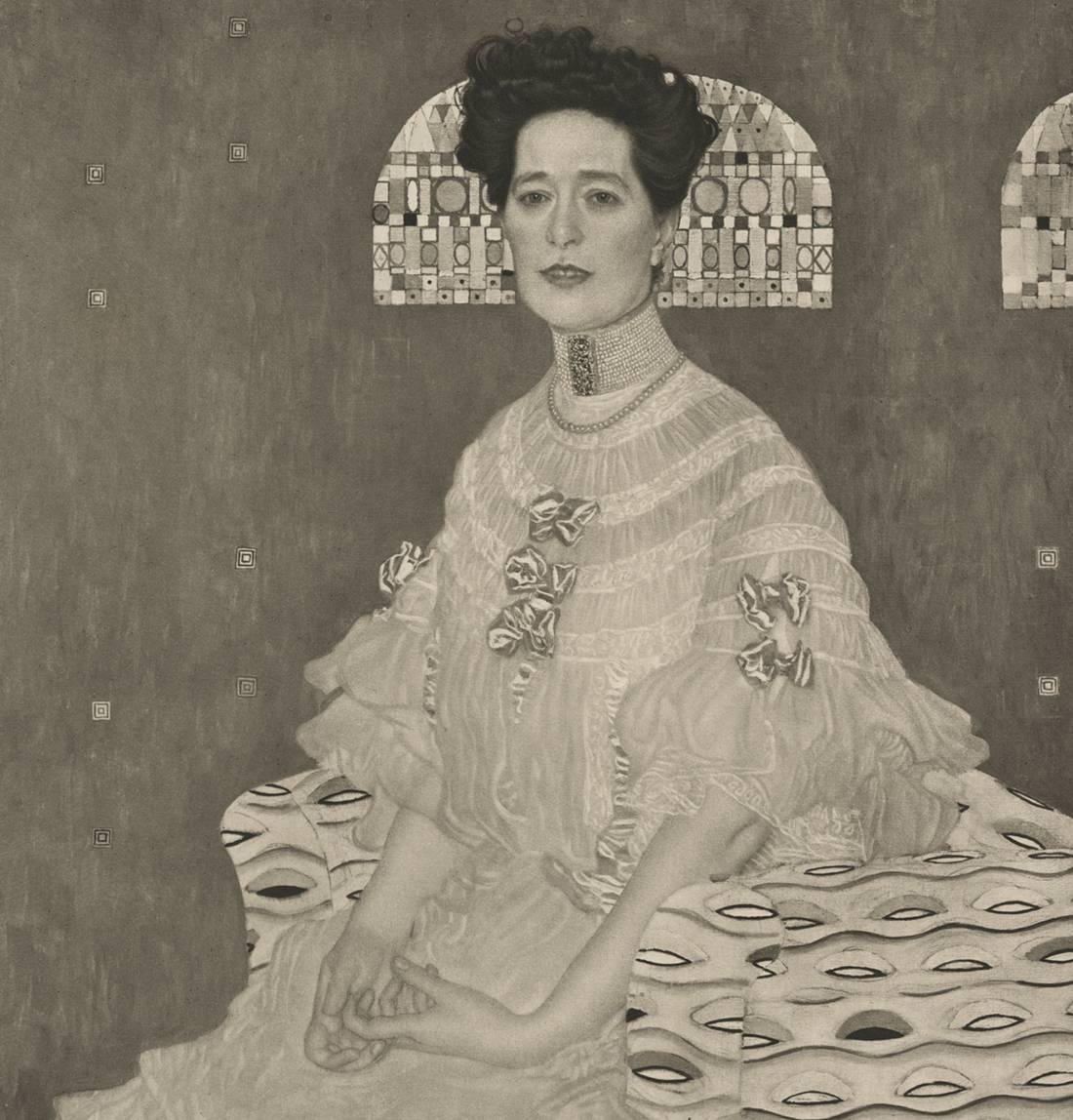 H.O. Miethke Das Werk Folio „Porträt von Fritza Riedler“ collotype-Druck – Print von Gustav Klimt & K.K. Hof-und Staatsdruckerei