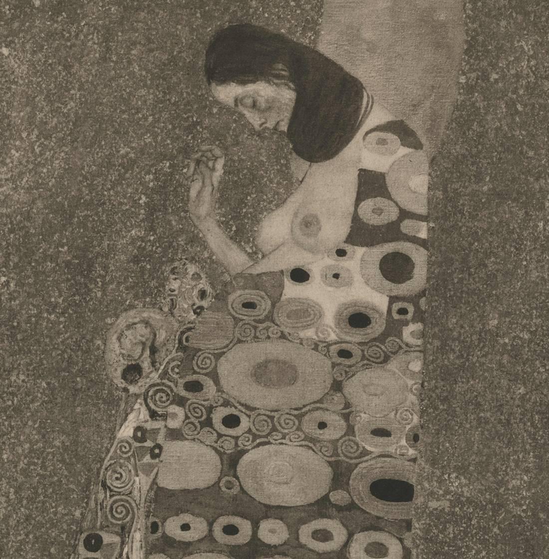 Das Unternehmen: H.O. Miethke Das Werk Foliant „The Hope II“ Collotypdruck – Print von Gustav Klimt & K.K. Hof-und Staatsdruckerei