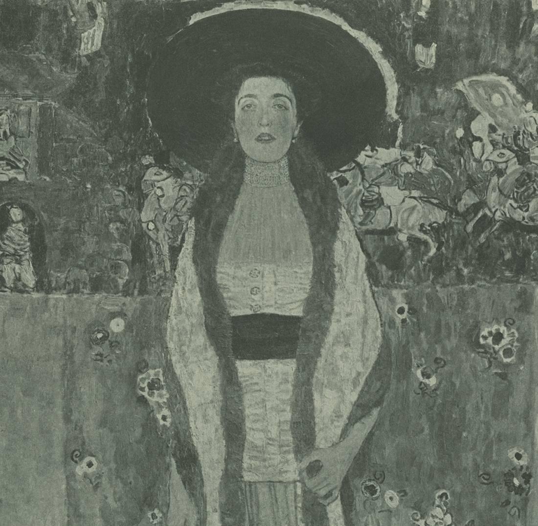 Das Unternehmen: H.O. Miethke Das Werk Foliant „“Porträt von Adele Bloch-Bauer II“ Collotypdruck – Print von Gustav Klimt & K.K. Hof-und Staatsdruckerei