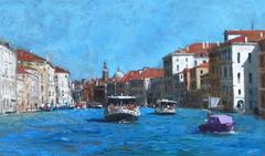 Vapporetti-Venice city  landscape oil painting