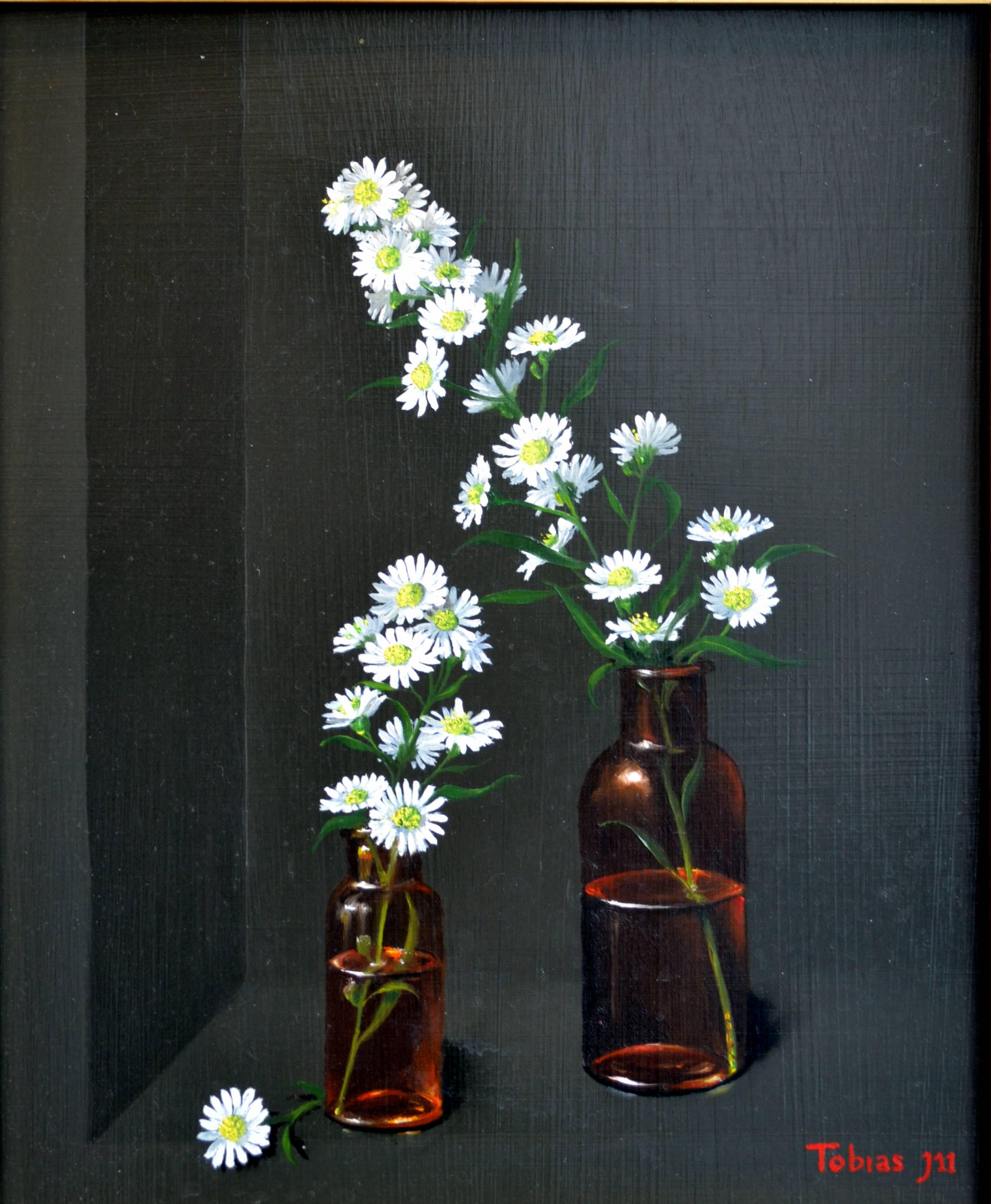 Tobias Harrison Still-Life Painting - Camomile Flowers still life oil painting