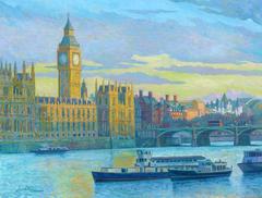 Early Morning, Big Ben city landscape oil painting
