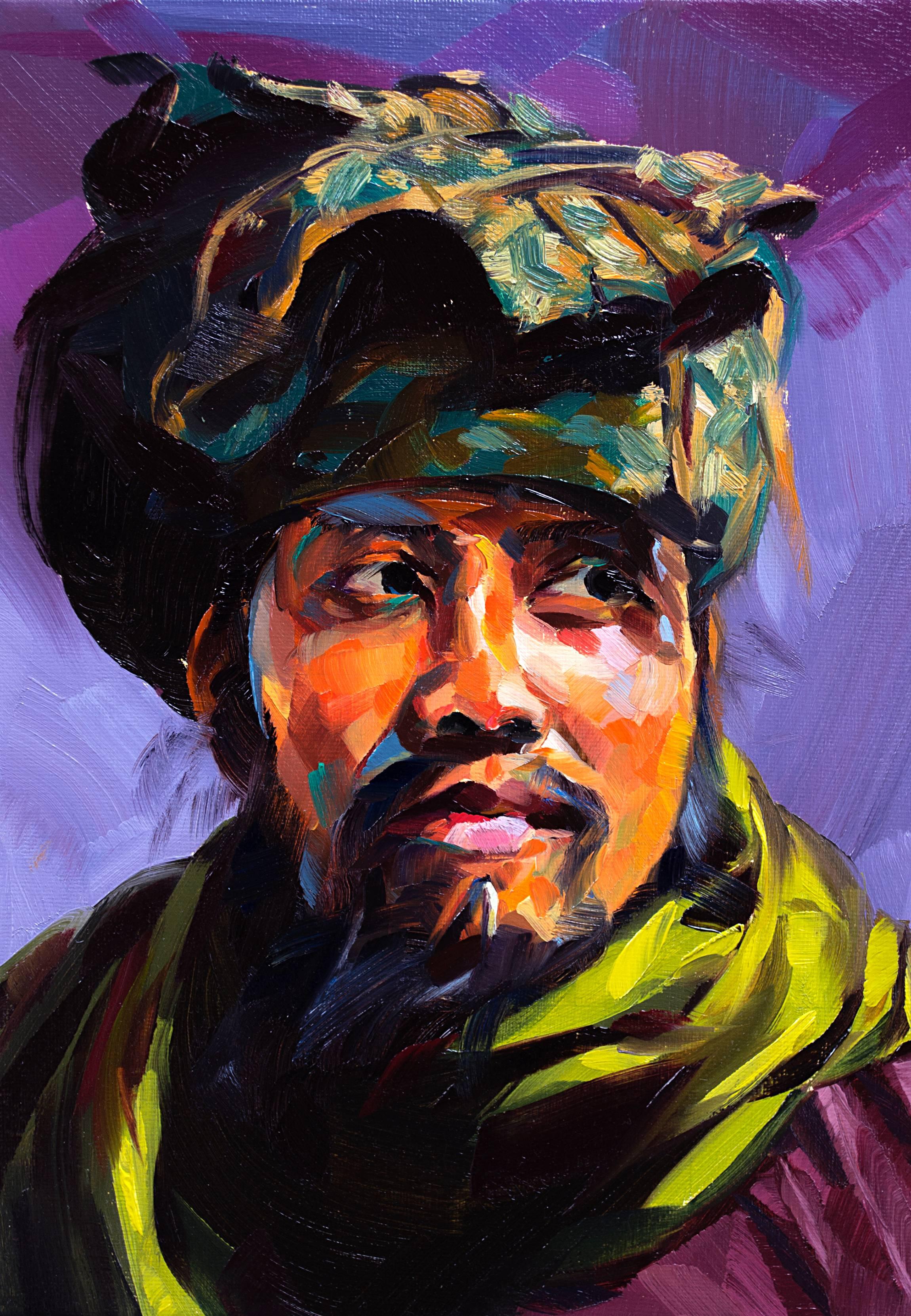 Greg Harris Portrait Painting - After Rembrandt  abstract  painting 