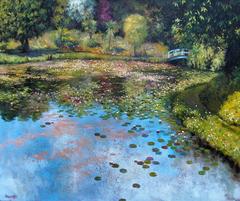 Contemplation IV , Waterlilies Pond landscape painting