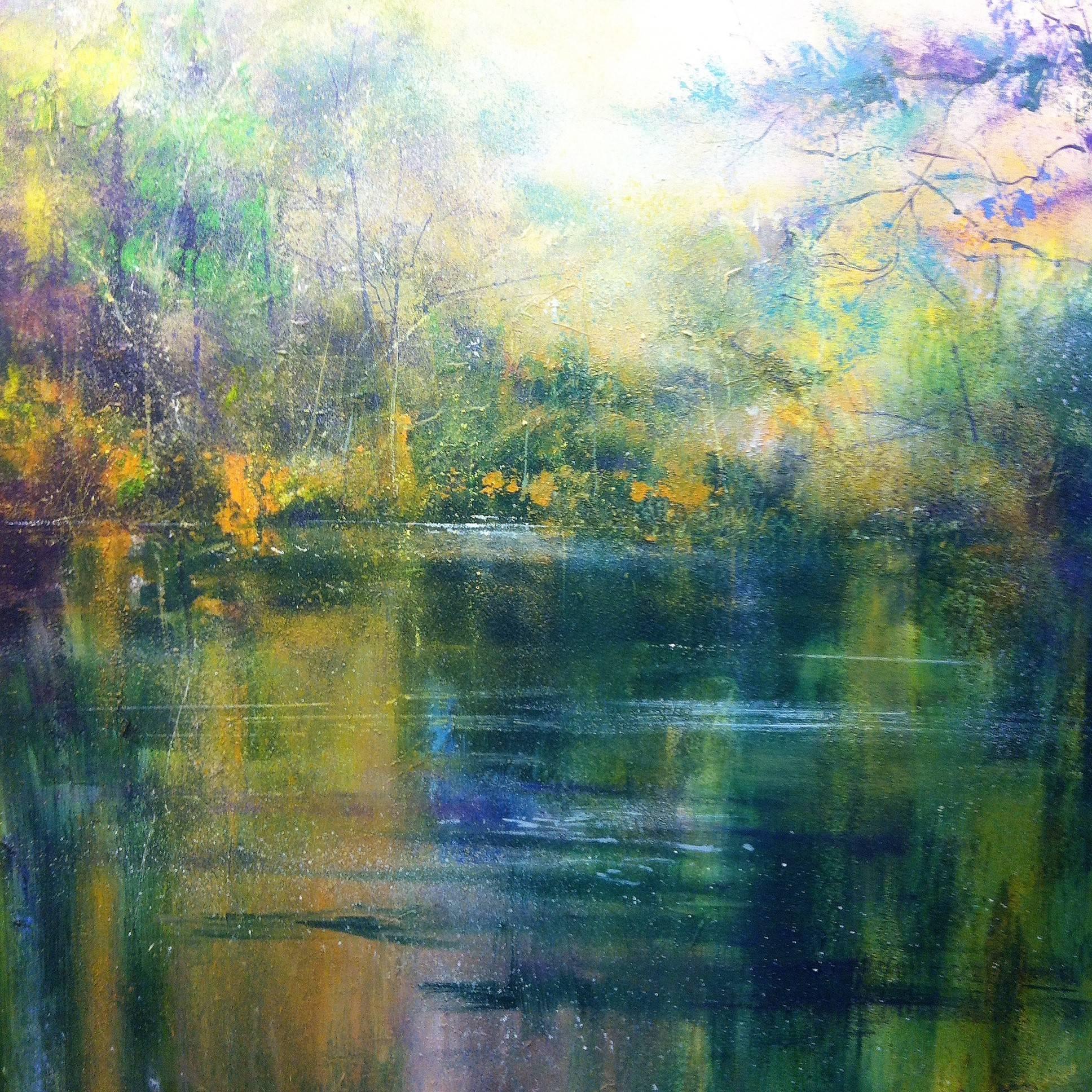 Jonathan Trim Landscape Painting - Autumn Reflections, Abstract Landscape