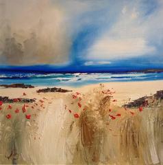 Poppy Beach Abstract oil Painting