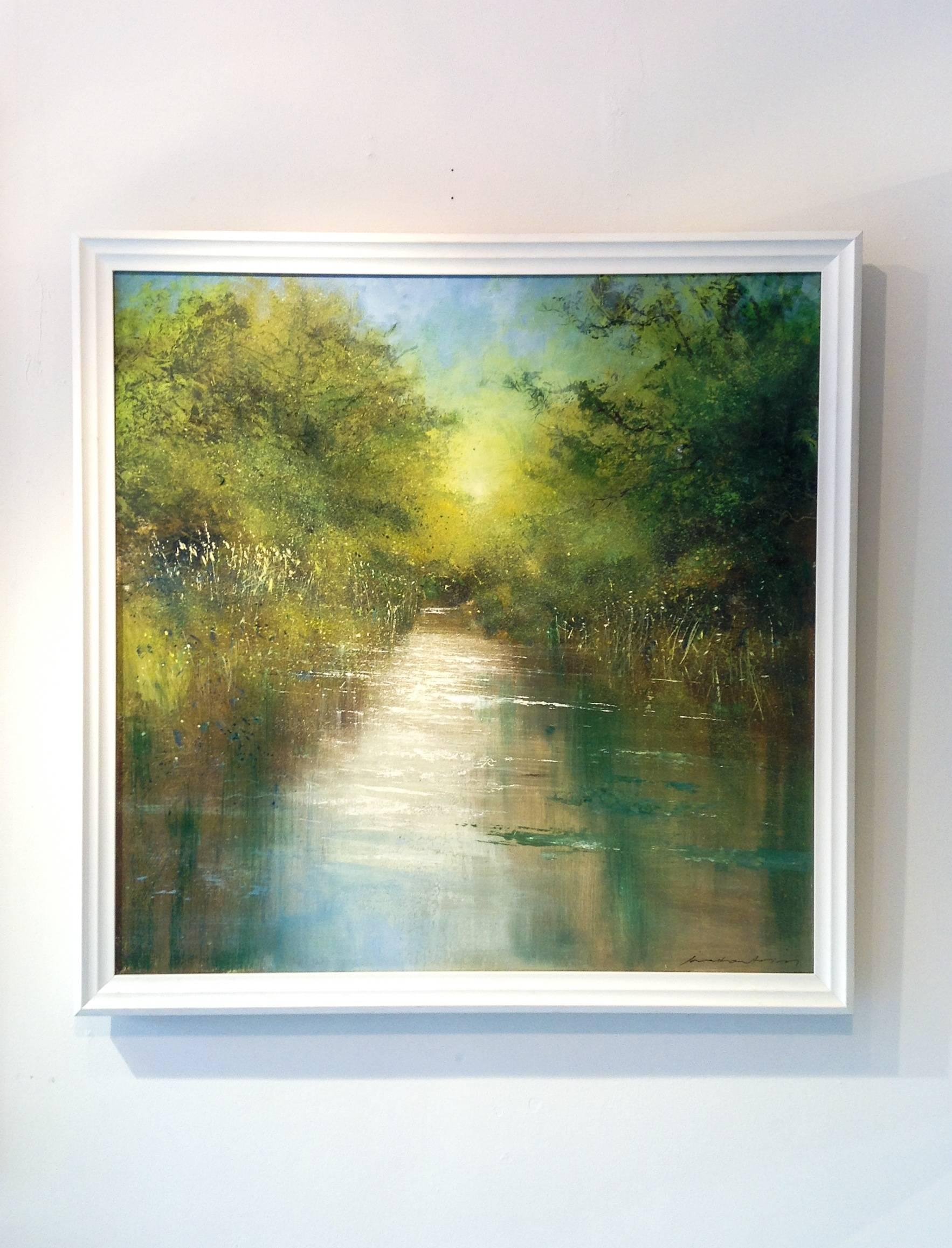 The River Stream abstract landscape painting - Painting by Jonathan Trim