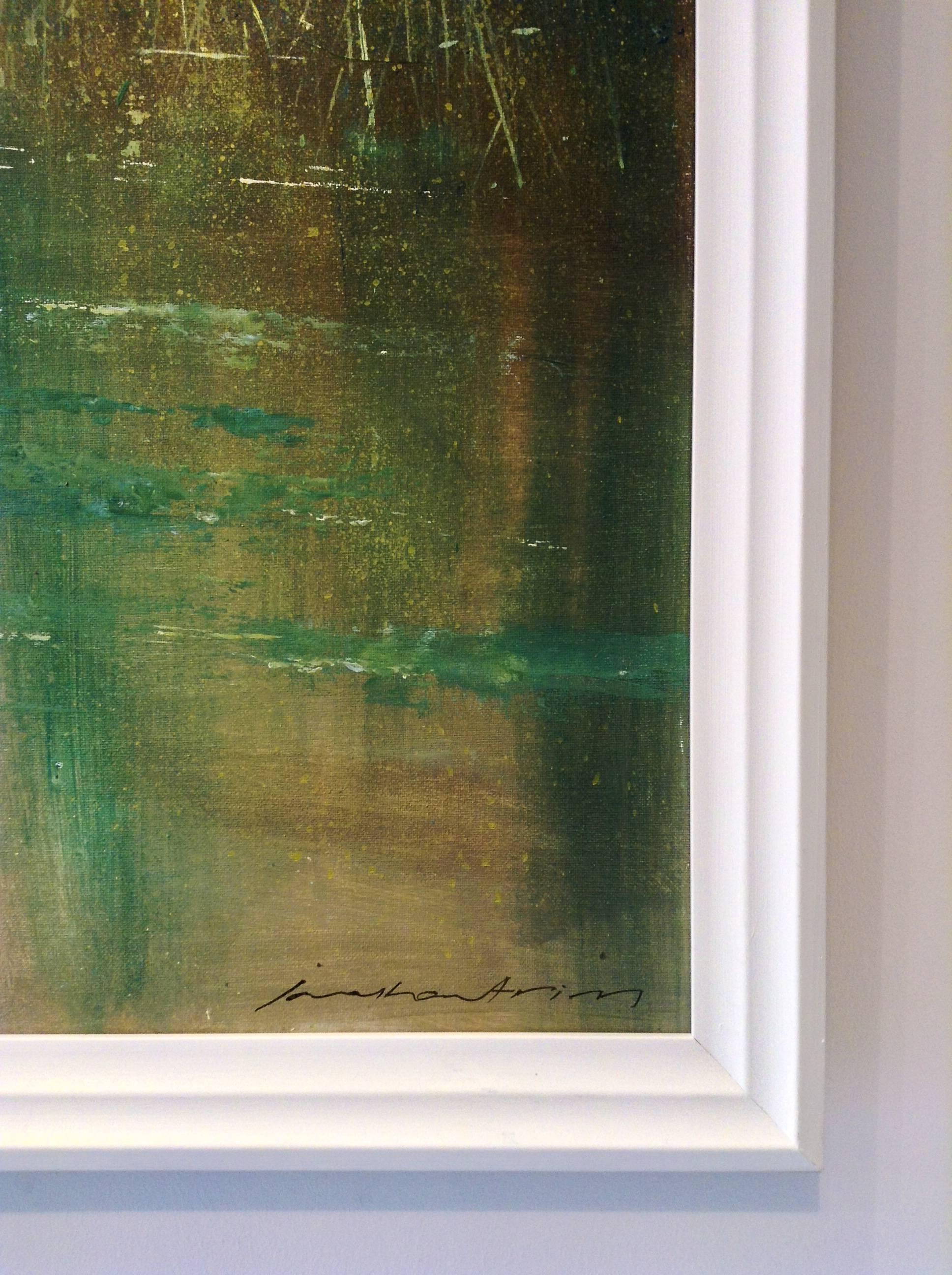 The River Stream abstract landscape painting - Impressionist Painting by Jonathan Trim