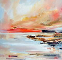 When the Sun Sets abstract landscape oil painting