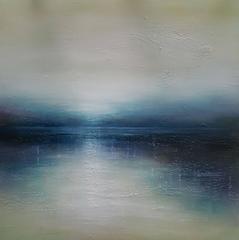 Blue Horizon Abstract Landscape Painting 