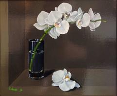 Orchid in a Glass original still life painting  