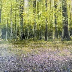 Native Bluebell Wood original landscape painting