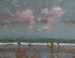 Surfers at Cornwall original landscape painting