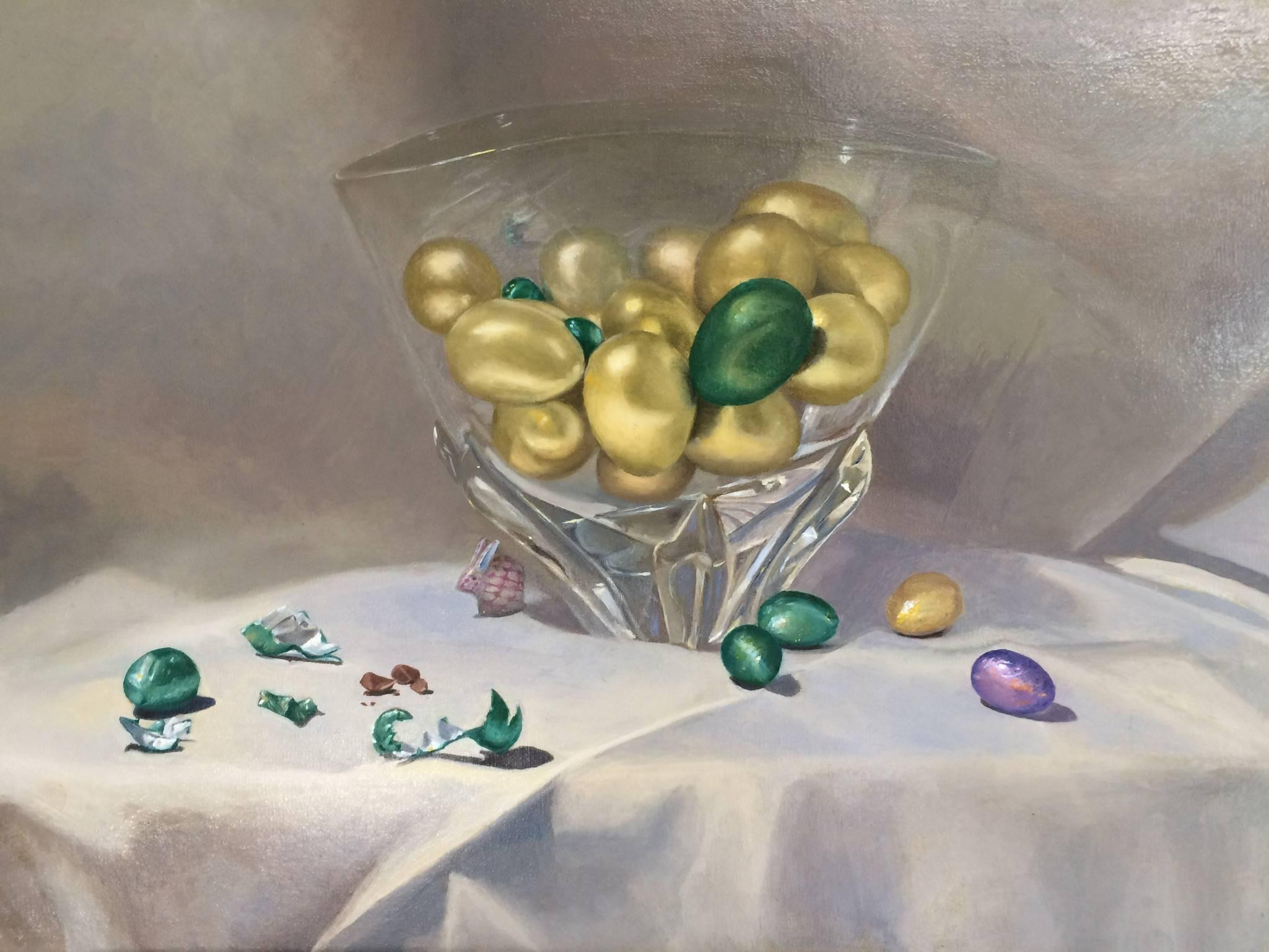 Easter  original realism still life painting - Painting by Martha Nairn