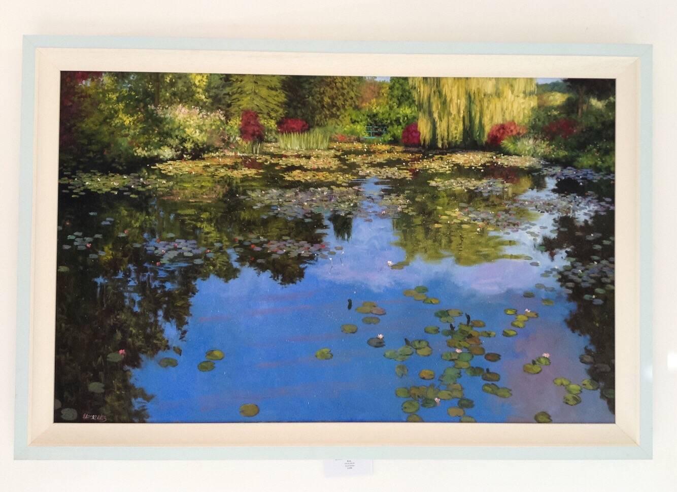 Reflections at Giverney Original oil painting - Painting by Ian Hargreaves