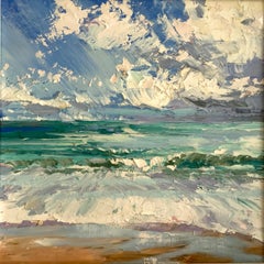 Cornish Beach original abstract Landscape painting