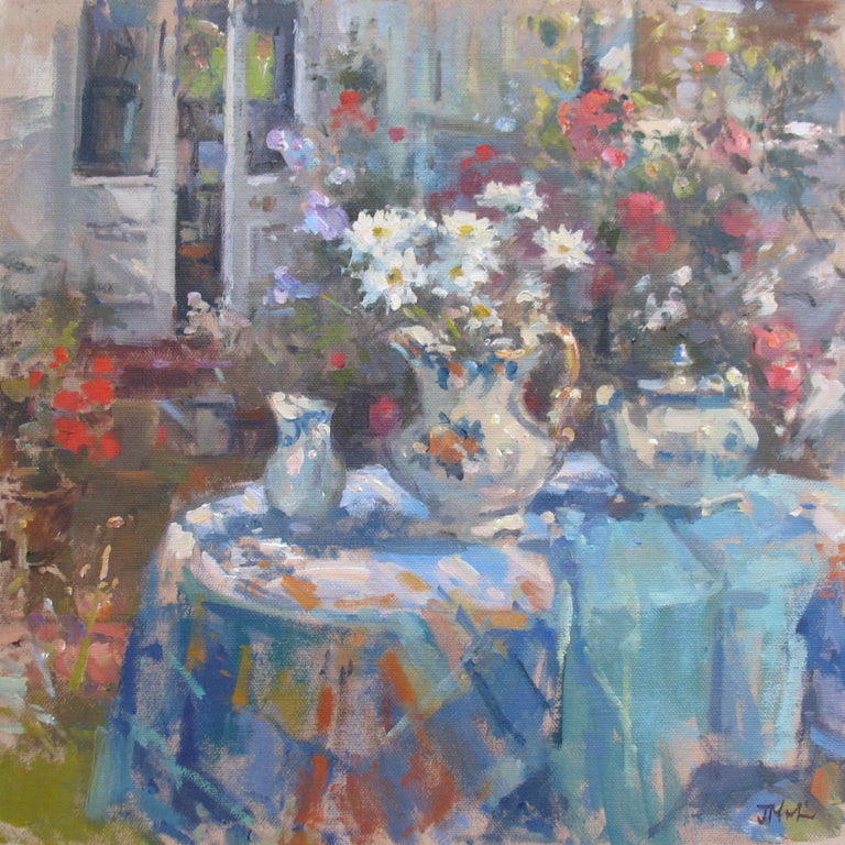 John D Martin Summer Morning Original Garden Landscape Painting
