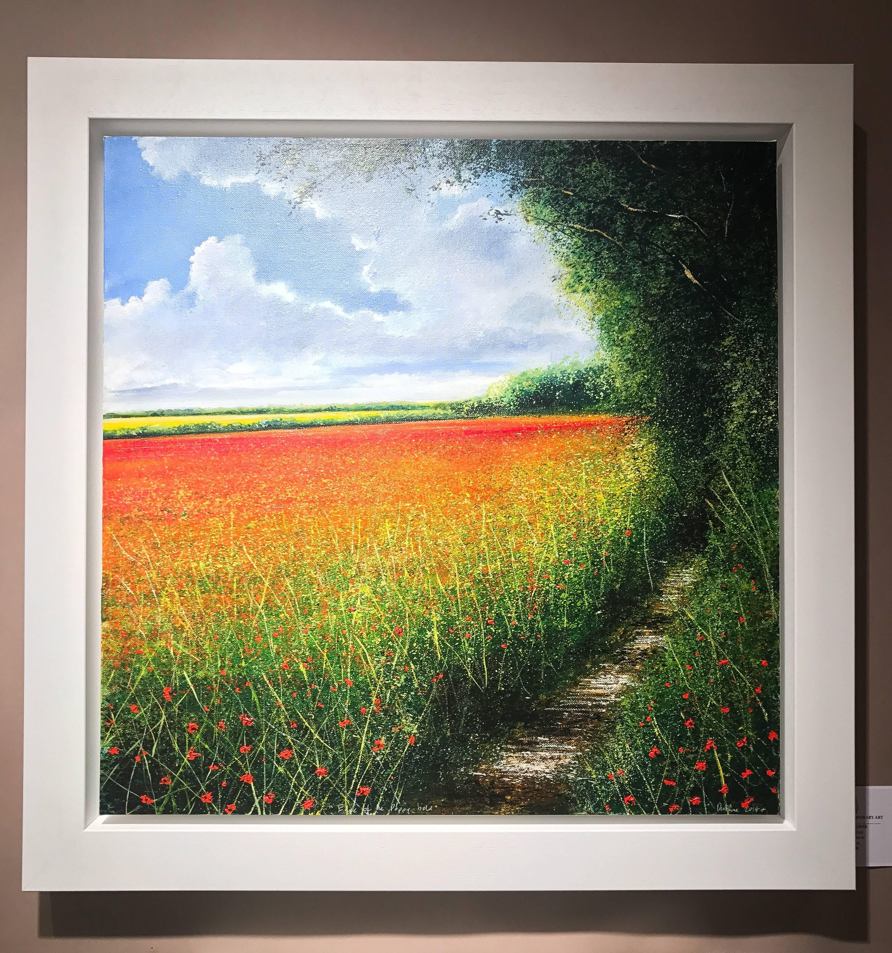 Poppy Filed original landscape painting - Painting by Rory J. Browne