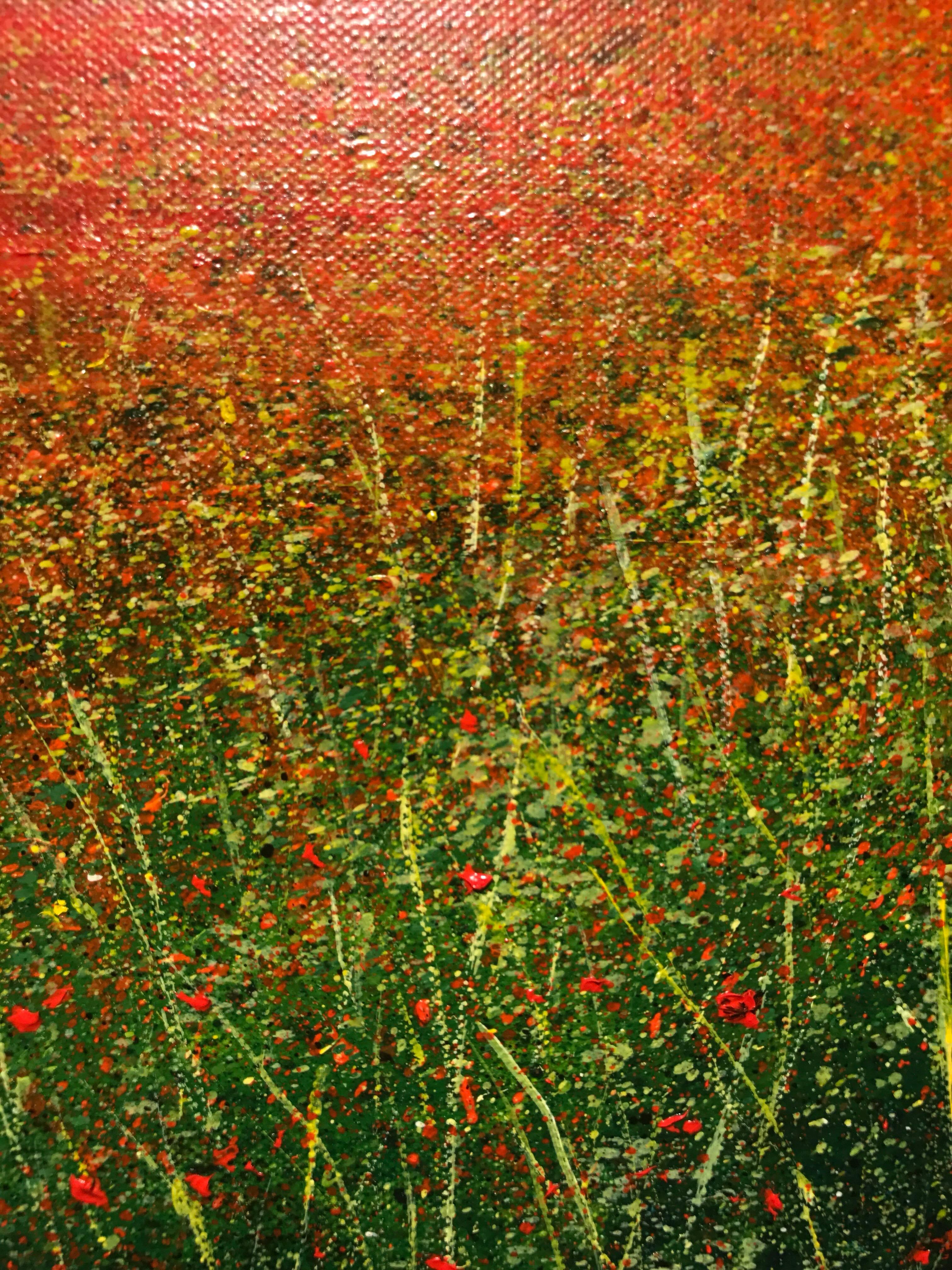 Poppy Filed original landscape painting - Impressionist Painting by Rory J. Browne