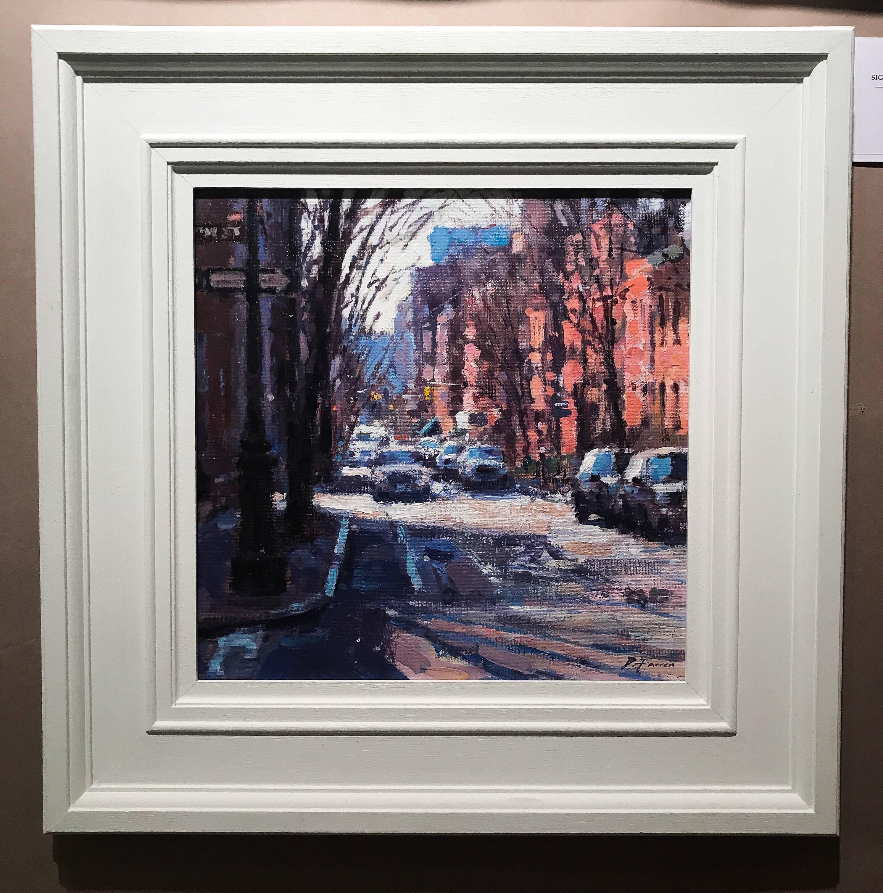 Quite Morning Greenwich Village  original landscape painting - Impressionist Painting by David Farren