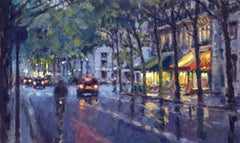 Evening Cofee paris original city landscape painting