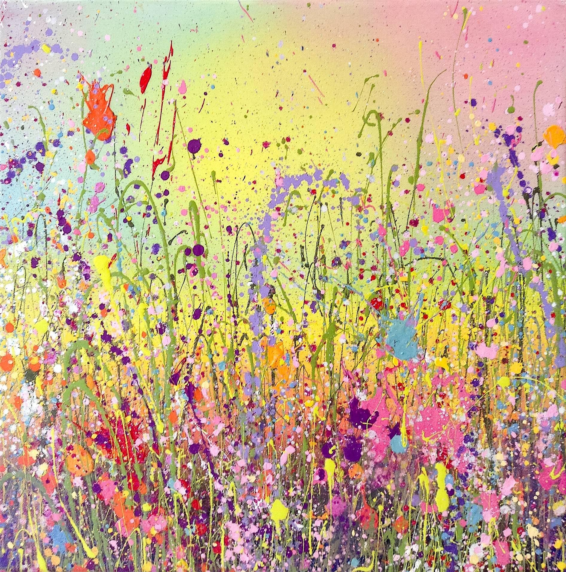 Yvonne Coomber Abstract Painting - Wild loving original abstract landscape painting