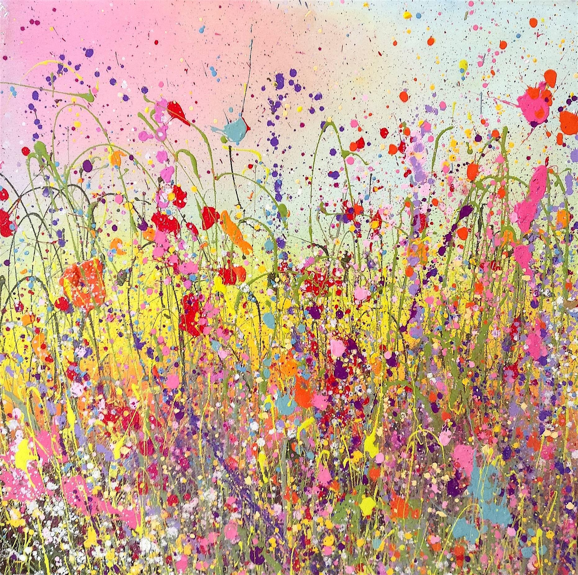 Yvonne Coomber Landscape Painting - Wild Flowers original abstract landscape painting