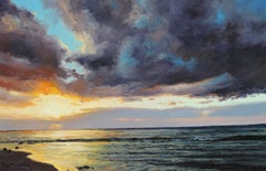 Last light at the shore original landscape painting