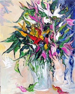 Bouquet de Lilies abstract still life painting
