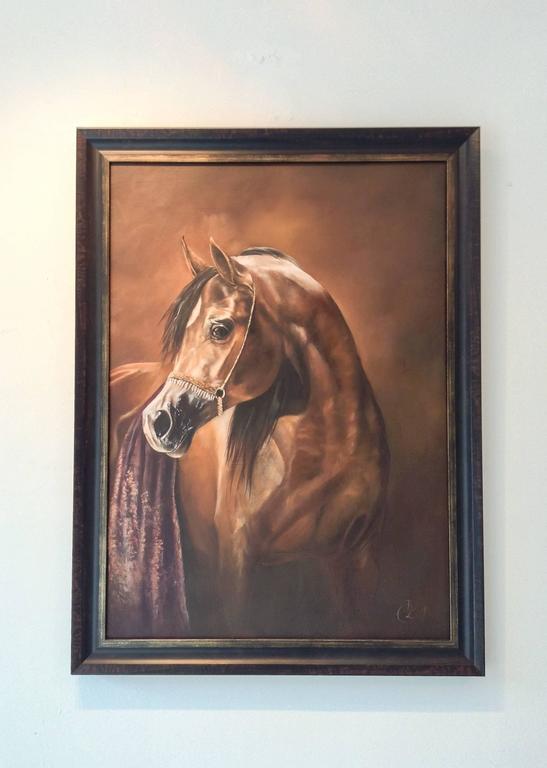 David Lloyd Collins Arab Brown Horse realism animal painting