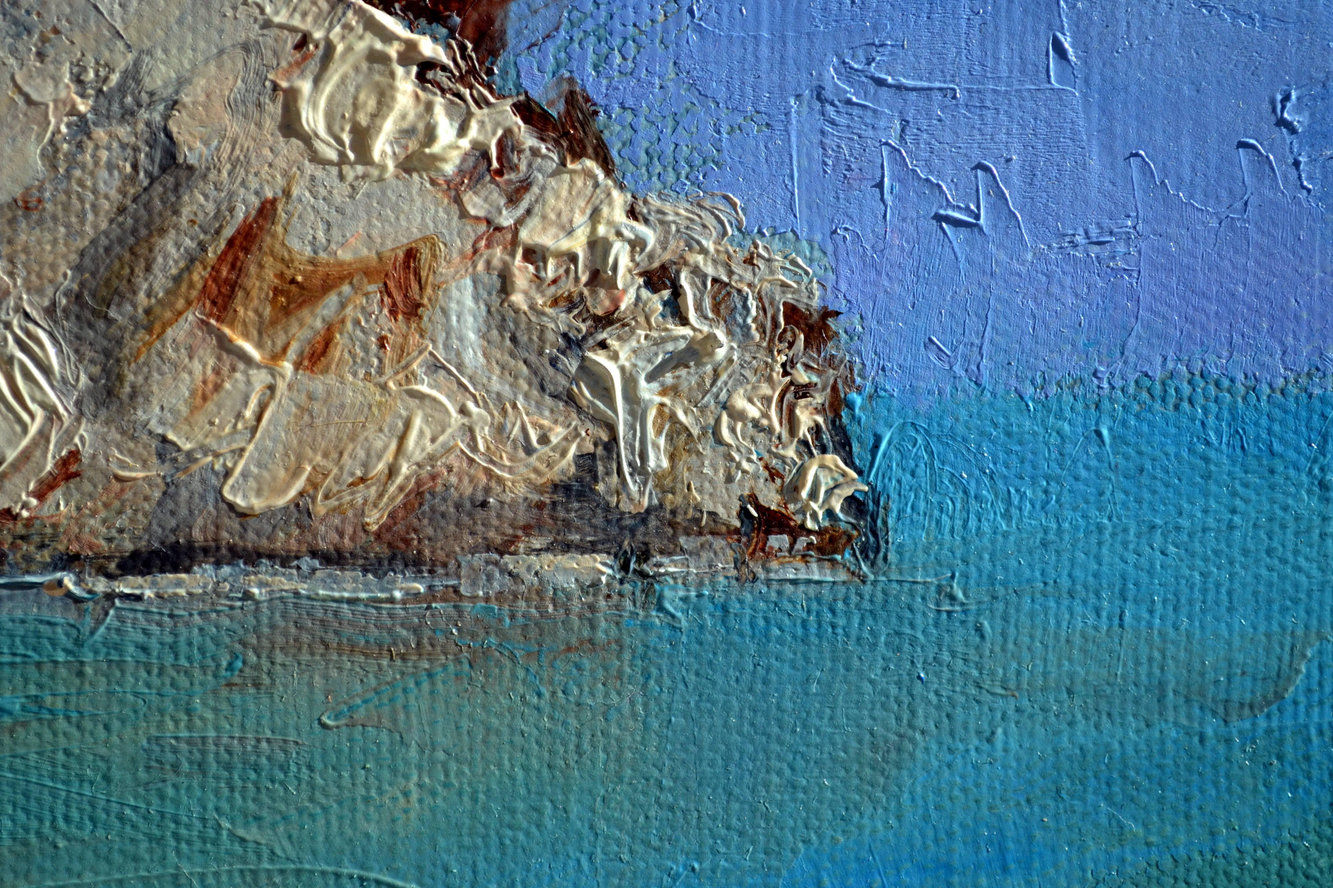 Summer Beach Study I Abstract landscape painting - Impressionist Painting by Michael Alford