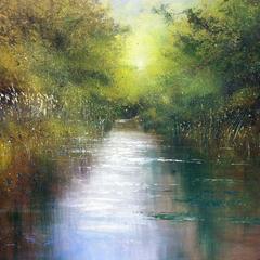 The River Stream abstract landscape painting
