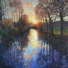 River Sunset Original Landscape Painting 1