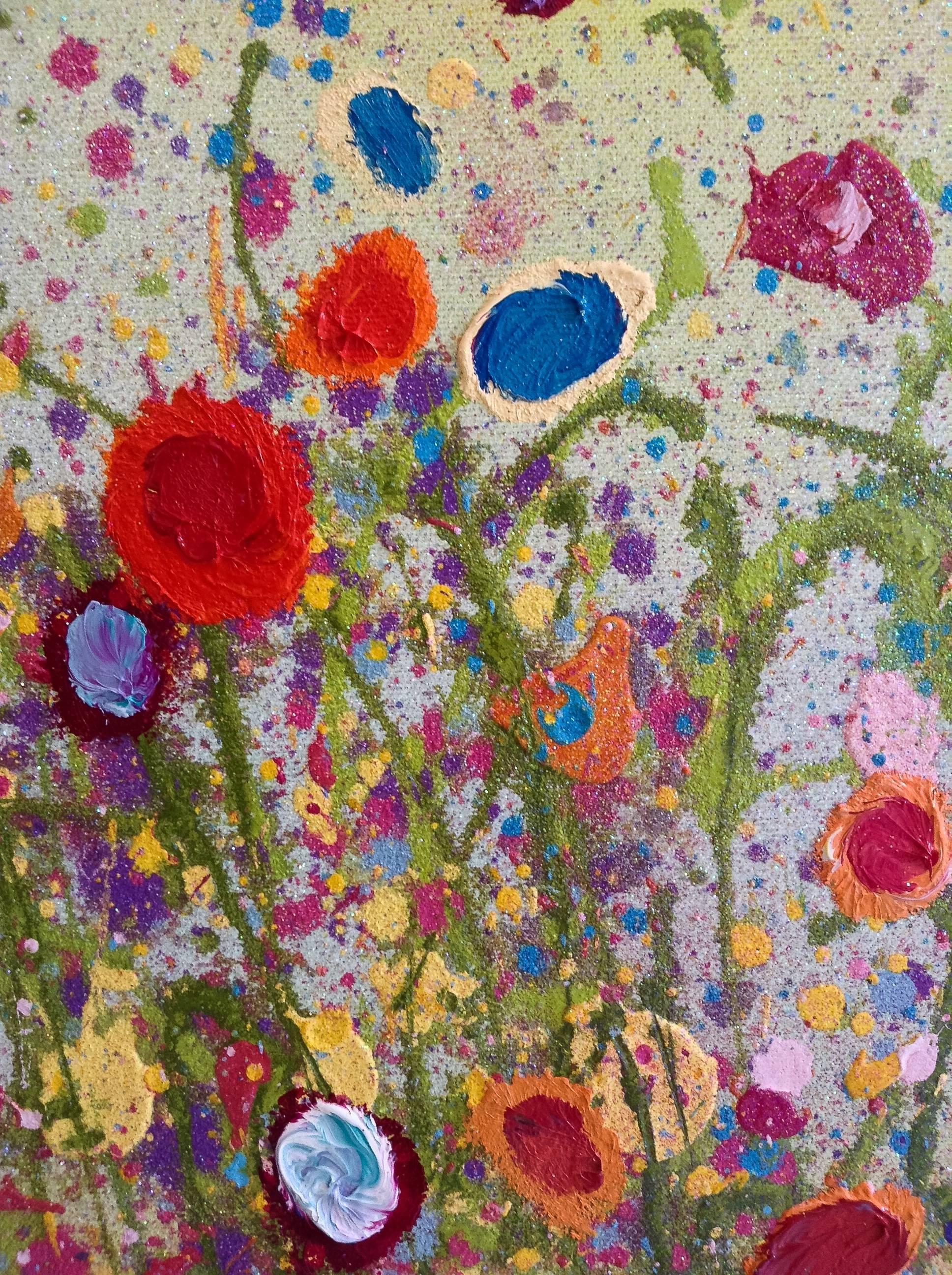 abstract wildflower painting
