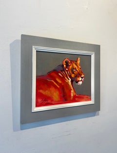 Resting in Gold - contemporary wildlife oil painting -realism artwork