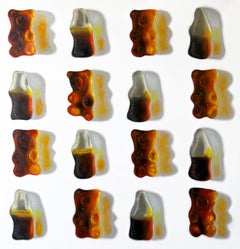 Cola Bears and cola , Oil on Linen Still Life Painting, Hyperrealism, 80 cm