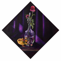 The Hidden Monarch -Still life Painting, Oil on Canvas, Contemporary realism Art