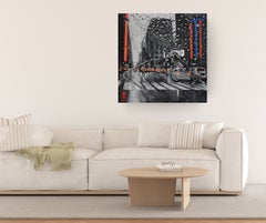 Knickerbocker Way - Cuadro de paisaje urbano, óleo sobre lienzo, arte realista contemporáneo