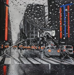Knickerbocker Way - Cuadro de paisaje urbano, óleo sobre lienzo, arte realista contemporáneo